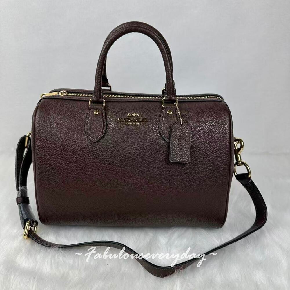 Coach Rowan Large Satchel Bag Shoulder Bag in Leather/Gold/Maple CES11 NWT